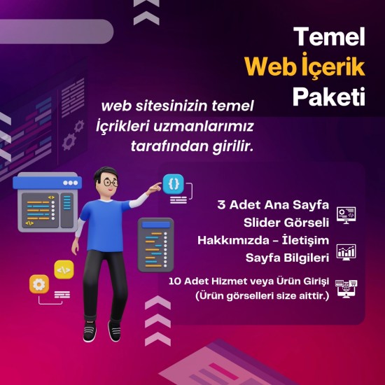 Temel İçerik Giriş Paketi - Web Siteniz için Hazırlık ve İçerik Desteği Temel İçerik Giriş Paketi - Web Siteniz için Hazırlık ve İçerik Desteği
