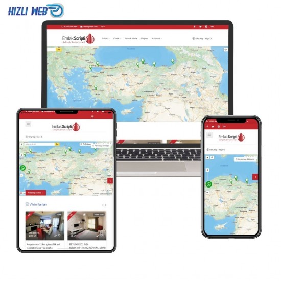 Emlak Sitesi V3 - Tamamen Mobil Uyumlu ve Yönetilebilir Emlak Yazılımı Emlak Sitesi V3 - Tamamen Mobil Uyumlu ve Yönetilebilir Emlak Yazılımı